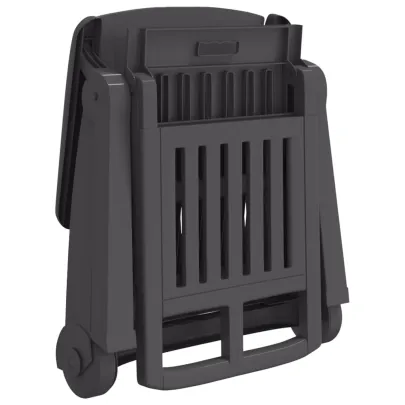 Șezlong Pliabil cu Roți Antracit - Mobilier Grădină