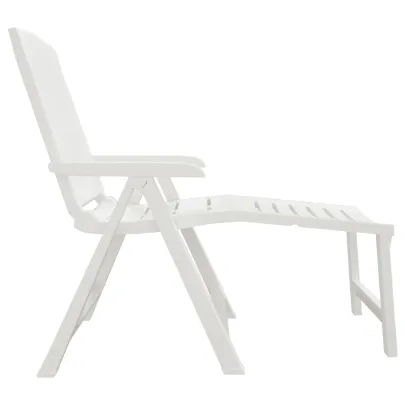 Șezlong Exterior Alb Plastic | Livrare Gratuită