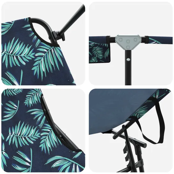 Șezlonguri Pliabile 2 Buc - Design Floral, Oxford 600D