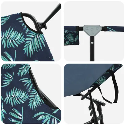 Șezlonguri Pliabile 2 Buc - Design Floral, Oxford 600D