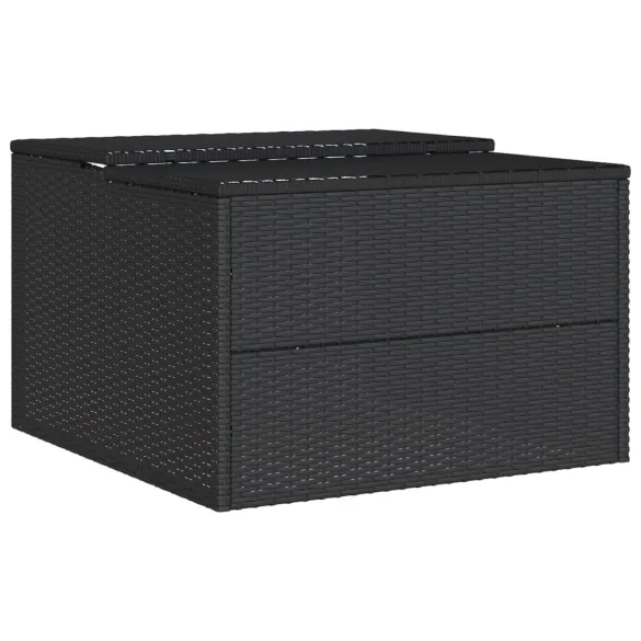 Garaj Mașină Tuns Iarbă Negru Poliratan | Protecție Intemperii