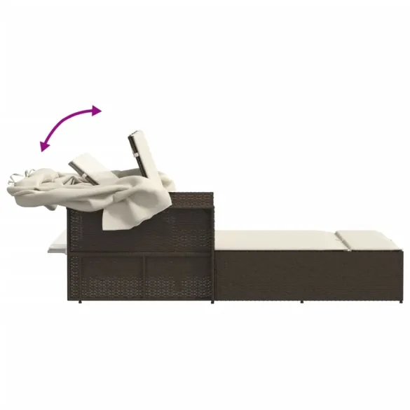 Șezlong Dublu cu Baldachin și Perne - Maro Poliratan