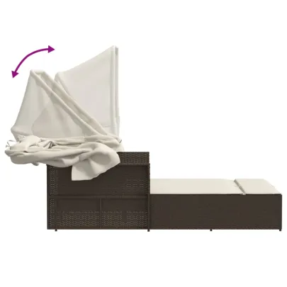 Șezlong Dublu cu Baldachin și Perne - Maro Poliratan