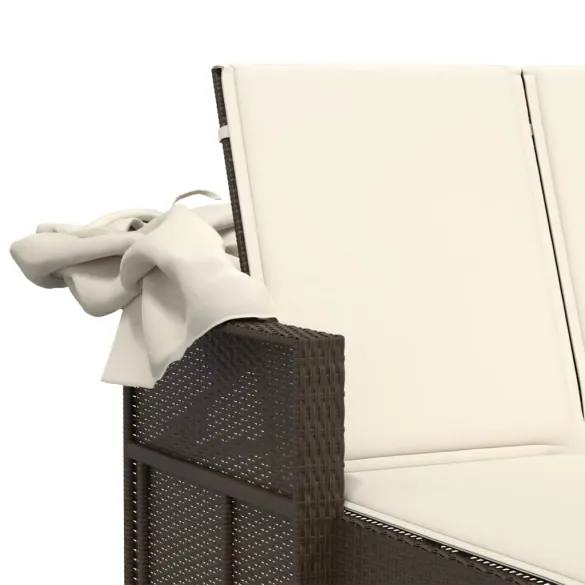 Șezlong Dublu cu Baldachin și Perne - Maro Poliratan