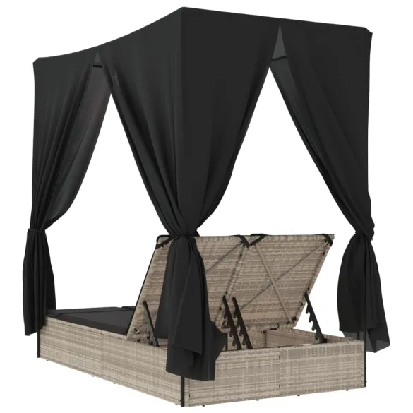 Șezlong Dublu cu Acoperiș și Perdele | Livrare Gratuită