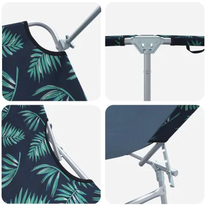 Șezlonguri Pliabile 2 buc - Design Frunze, Oxford 600D