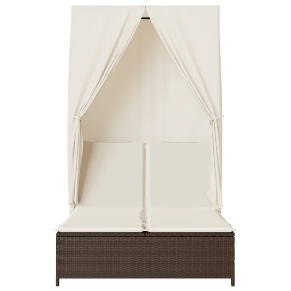 Șezlong Dublu cu Acoperiș și Perdele - Maro Poliratan
