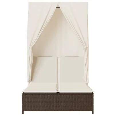 Șezlong Dublu cu Acoperiș și Perdele - Maro Poliratan