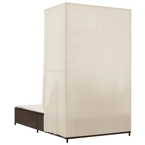 Șezlong Dublu cu Acoperiș și Perdele - Maro Poliratan