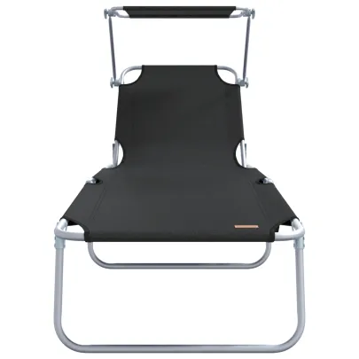 Șezlonguri Pliabile Exterior cu Copertină Oxford 600D