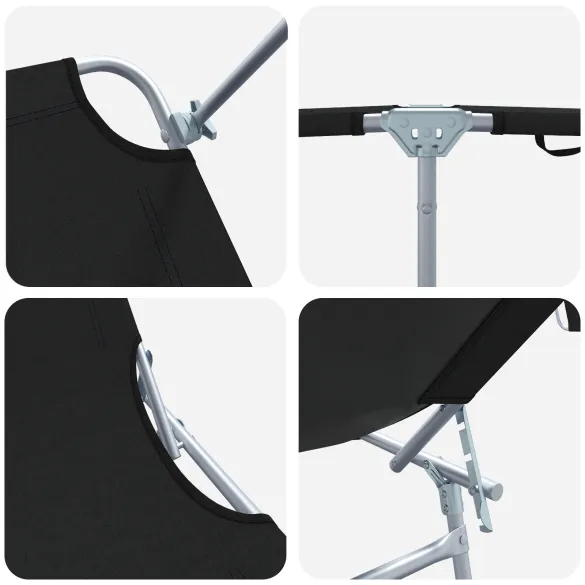 Șezlonguri Pliabile Exterior cu Copertină Oxford 600D