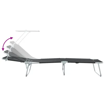 Șezlonguri Pliabile Exterior cu Copertină Oxford 600D