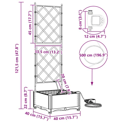Vază Grădină Plastic cu Depozitare - Livrare Gratuită