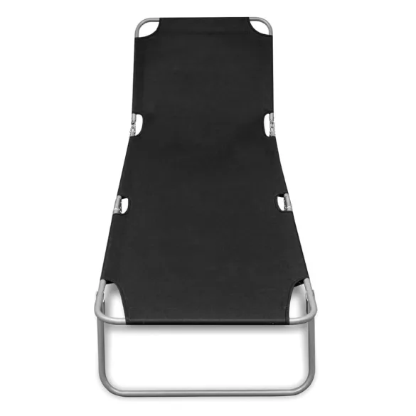 Șezlong Pliabil Negru - Oțel Rezistent - Livrare Gratuită Șezlong Pliabil Negru - Oțel Rezistent - Livrare Gratuită