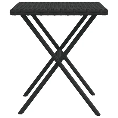 Șezlonguri cu Masă - Set 2 Buc - Negru - Poliratan