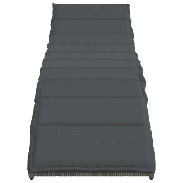 Șezlonguri cu Masă - Set 2 bucăți - Poliratan Gri - Livrare Gratuită