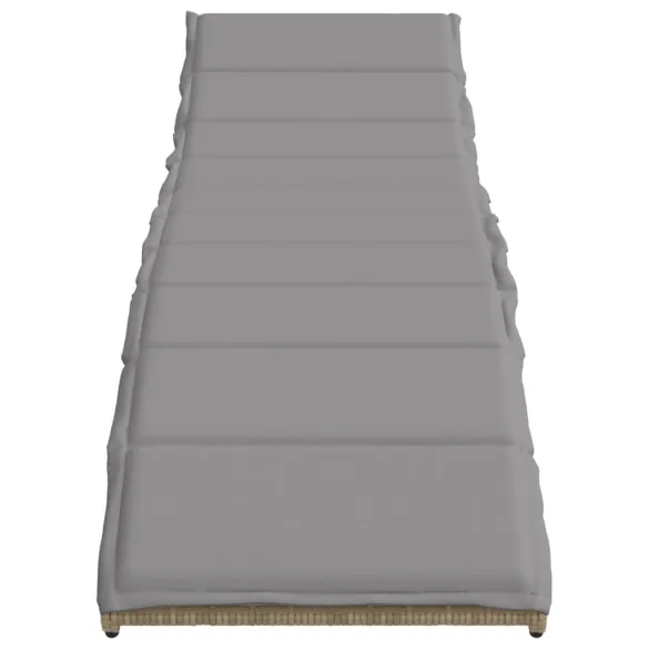 Șezlonguri cu Masă - Set 2 Buc - Bej - Poliratan - Livrare Gratuită