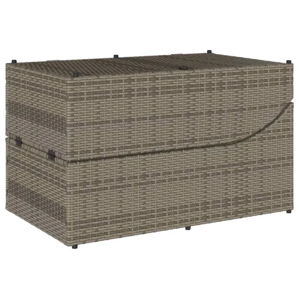 Sezlong Exterior Pliabil cu Depozitare | Polirattan Gri