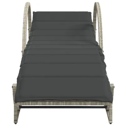 Șezlong Exterior cu Pernă - Poliratan Rezistent - Livrare Gratuită