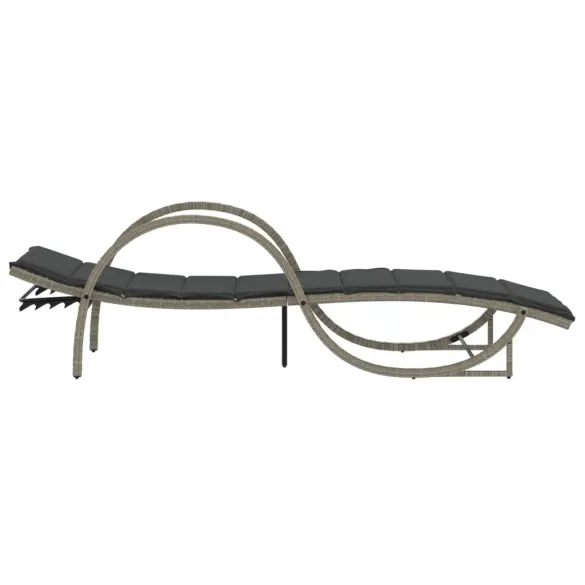 Șezlong Exterior cu Pernă - Poliratan Rezistent - Livrare Gratuită