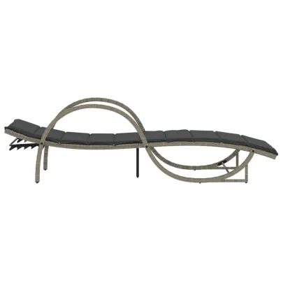 Șezlong Exterior cu Pernă - Poliratan Rezistent - Livrare Gratuită