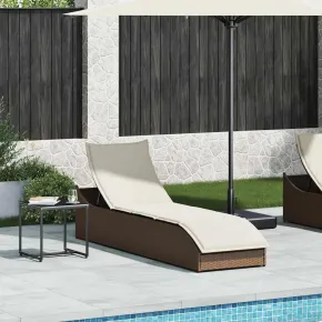 Sezlong Pliabil cu Depozitare | Polirattan Maro | Livrare Gratuită 2