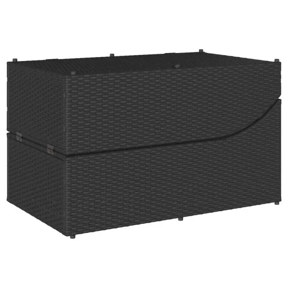 Șezlong Pliabil cu Depozitare și Pernă - Negru | Livrare Gratuită