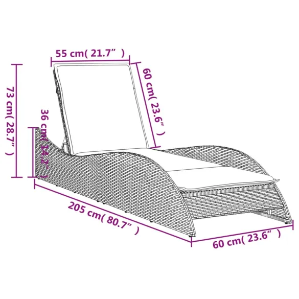 Șezlong Exterior cu Pernă - Bej, Poliratan Durabil - Livrare Gratuită Șezlong Exterior cu Pernă - Bej, Poliratan Durabil - Livrare Gratuită
