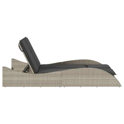 Șezlong Exterior cu Perne - Poliratan Rezistent - Livrare Gratis