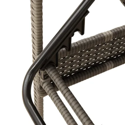 Șezlong Exterior cu Pernă - Poliratan Gri - Livrare Gratuită