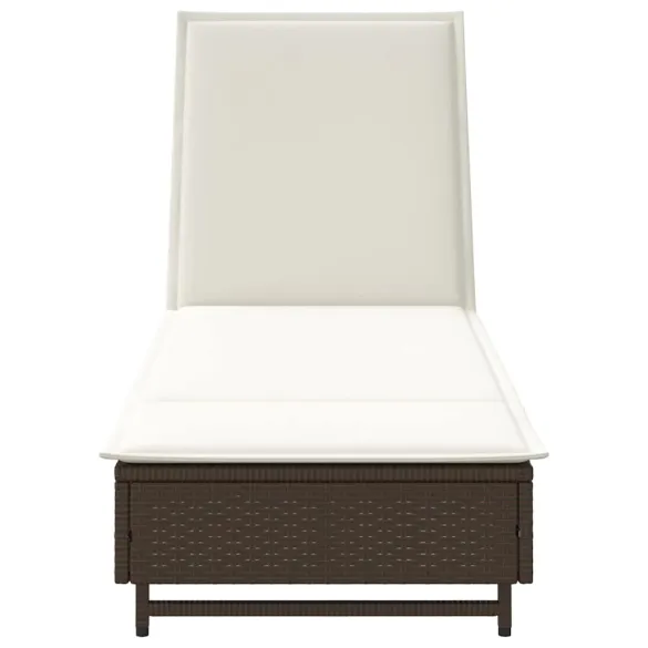 Șezlong cu roți și pernă - Poliratan - Livrare gratuită