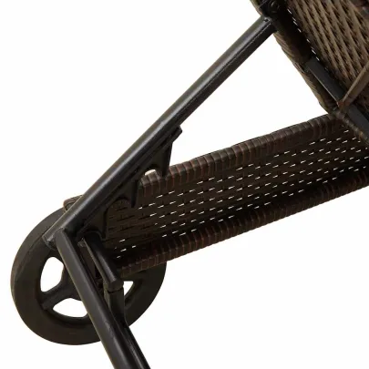 Șezlong cu roți și pernă - Poliratan - Livrare gratuită