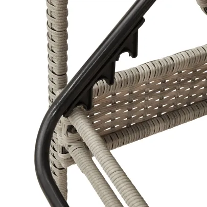 Șezlong Exterior cu Pernă - Poliratan Gri, Livrare Gratuită