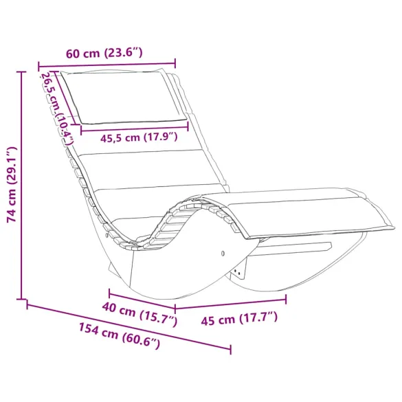 Șezlong Balansoar Lemn Acacia - Relaxare în Grădină