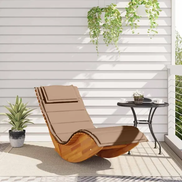 Șezlong Balansoar din Lemn de Acacia cu Pernă - Comfort Superior Șezlong Balansoar din Lemn de Acacia cu Pernă - Comfort Superior
