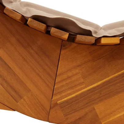 Șezlong Balansoar din Lemn de Acacia cu Pernă - Comfort Superior