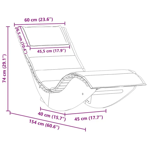 Șezlong Balansoar Lemn Acacia cu Pernă - Comfort Exterior