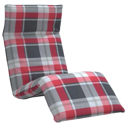 Șezlong Pliabil Carouri Roșii - 5 Poziții - Livrare Gratuită