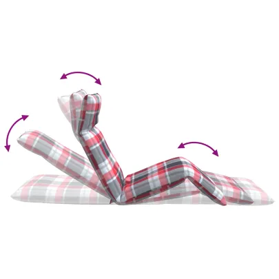 Șezlong Pliabil Carouri Roșii - 5 Poziții - Livrare Gratuită