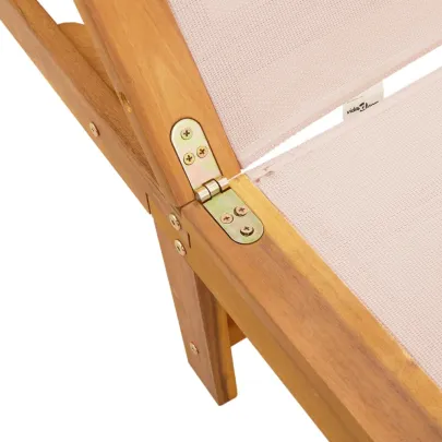 Șezlong cu Masă - Lemn Acacia Crem - Livrare Gratuită