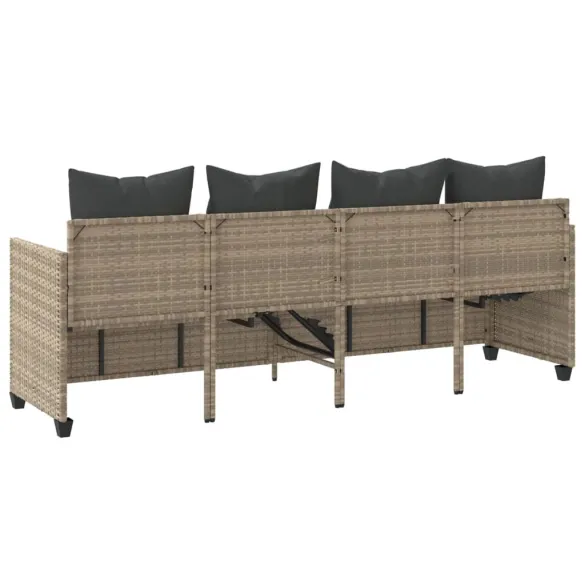 Șezlong cu Perne Gri - Mobilier Gradina Comfortabil