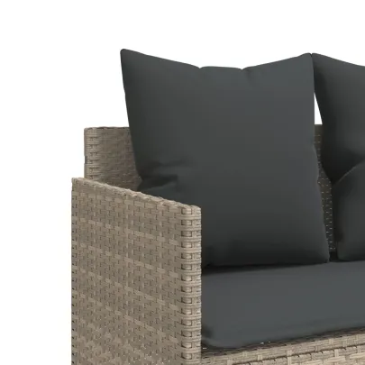 Șezlong cu Perne Gri - Mobilier Gradina Comfortabil