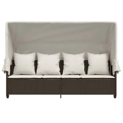 Șezlong cu Baldachin și Perne - Maro Poliratan | Livrare Gratuită