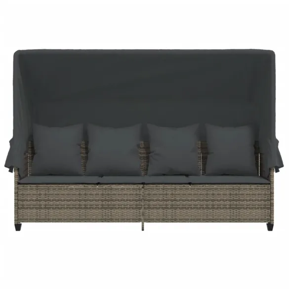 Șezlong cu Baldachin și Perne - Relaxare în Grădină