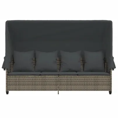 Șezlong cu Baldachin și Perne - Relaxare în Grădină