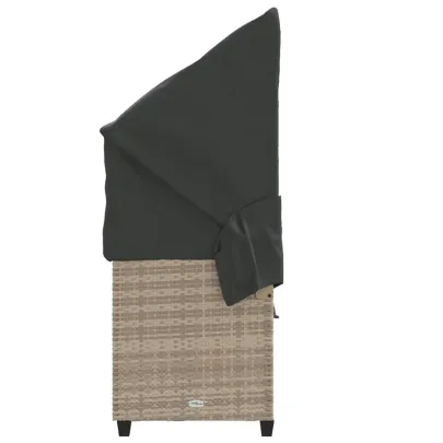 Șezlong cu Baldachin și Perne - Poliratan - Livrare Gratuită