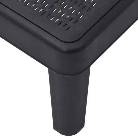 Șezlong Exterior Reglabil 4 Poziții - Negru, PP | Livrare Gratuită