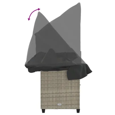 Șezlong cu Baldachin și Perne - Poliratan - Livrare Gratuită