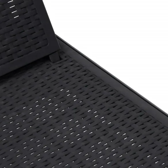 Șezlong Exterior Reglabil 4 Poziții - Negru, PP | Livrare Gratuită