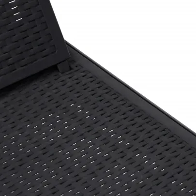 Șezlong Exterior Reglabil 4 Poziții - Negru, PP | Livrare Gratuită
